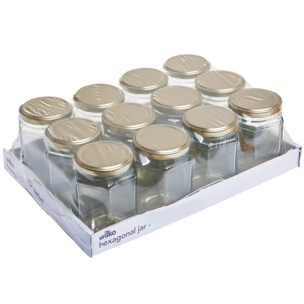 Wilko Hexagonal Jars 280ml 12pk Wilko