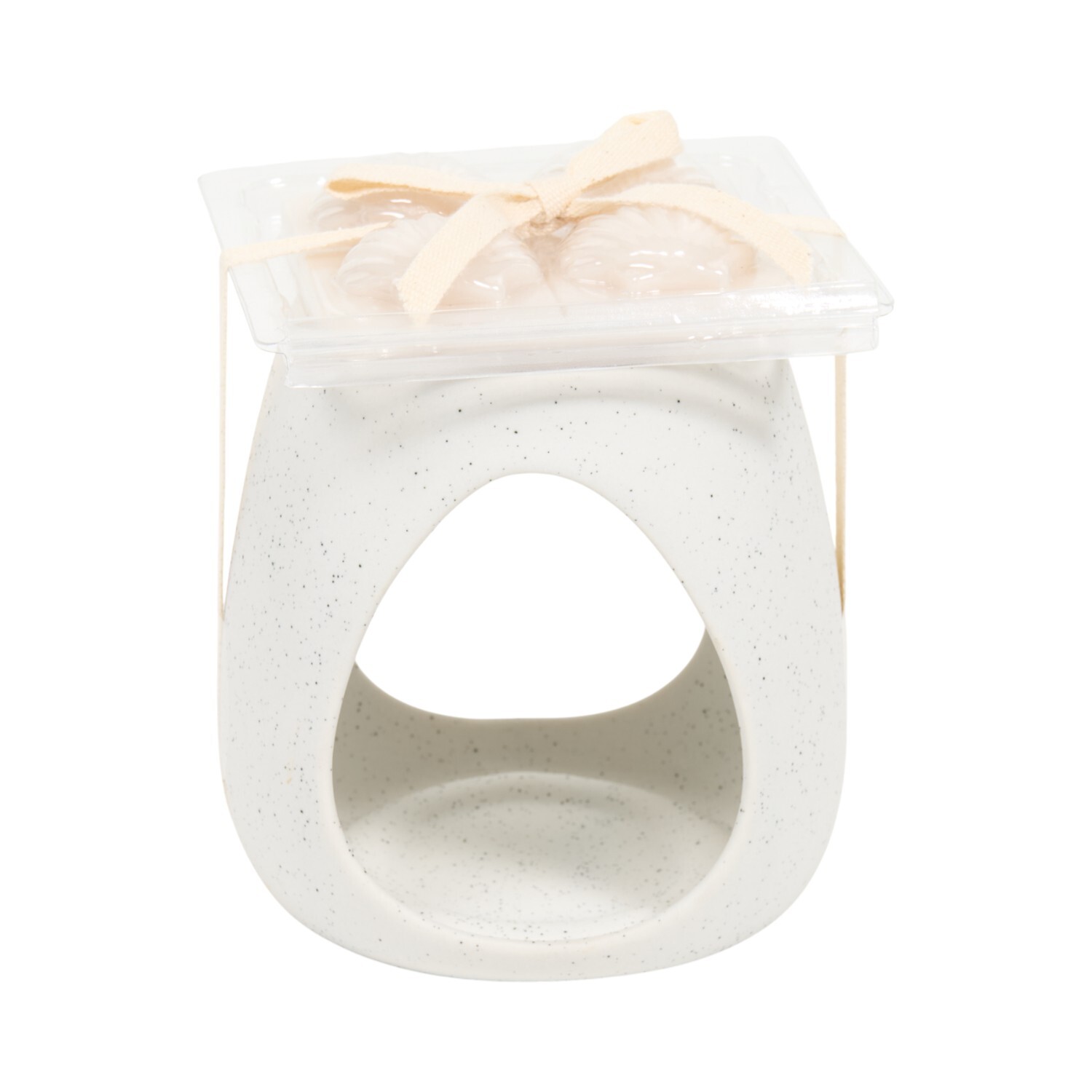 Ceramic Candle Burner Set with Seashell Melts White Image 2