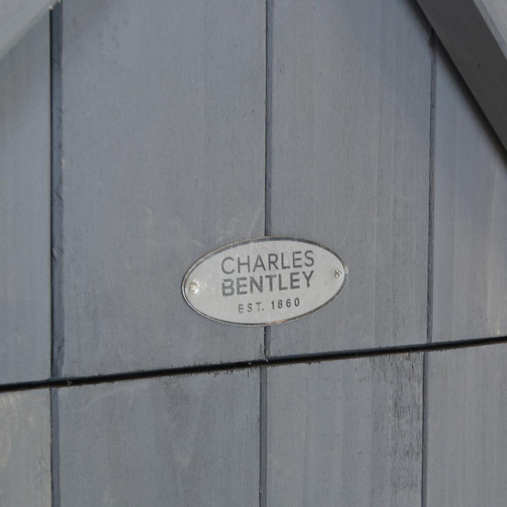 Charles Bentley 1.8 x 2.5 Grey Slim Tall Storage Shed Image 6