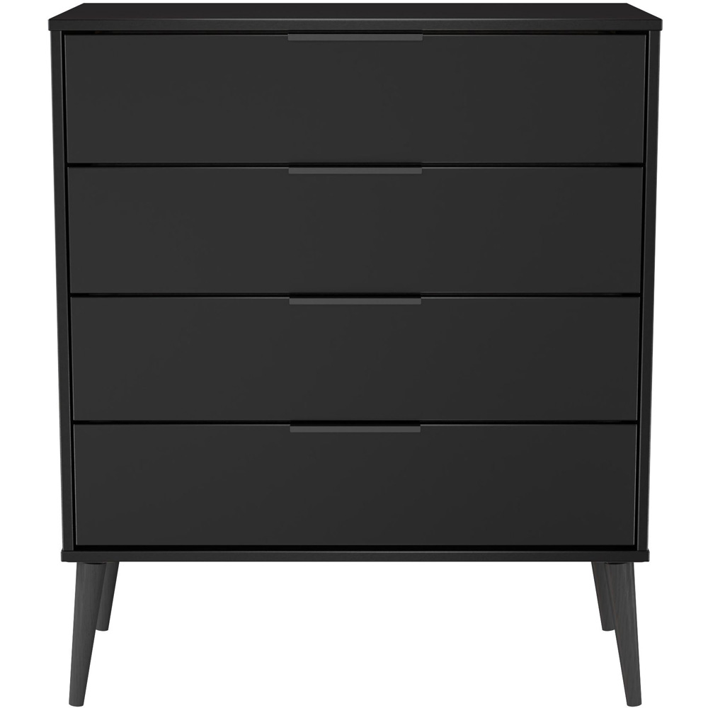 Crowndale Hong Kong 4 Drawer Matt Black Chest of Drawers Ready Assembled Image 2