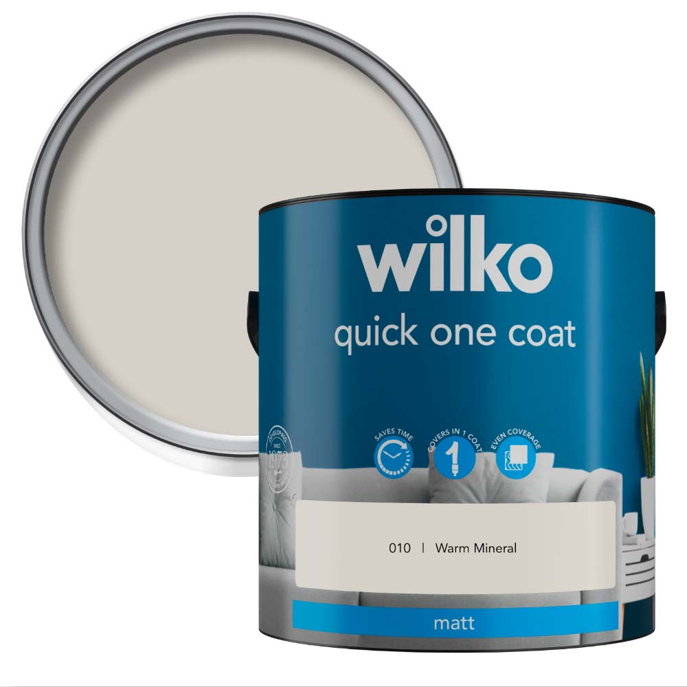 Wilko One Coat Paint Warm Mineral 2.5L Wilko