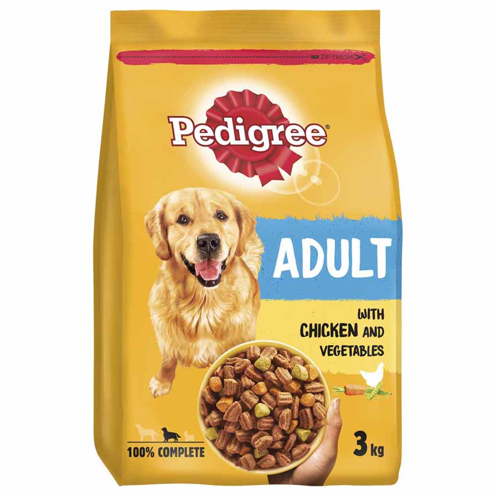 Pedigree Dry Adult Dog with Chicken and Vegetables 3kg Image 2