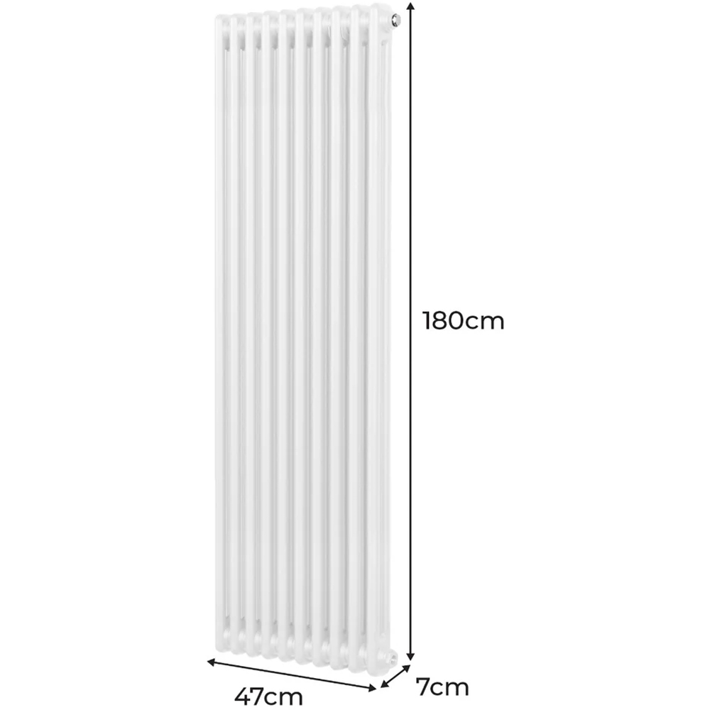 Monster Shop 5300 BTU White Traditional 2 Column Radiator 1800 x 472mm Image 6