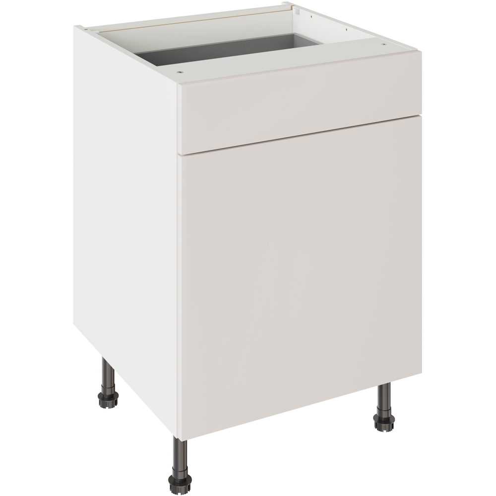 Kitchen Kit Slab Supergloss Light Grey Drawerline Base Cabinet 600mm Image 1