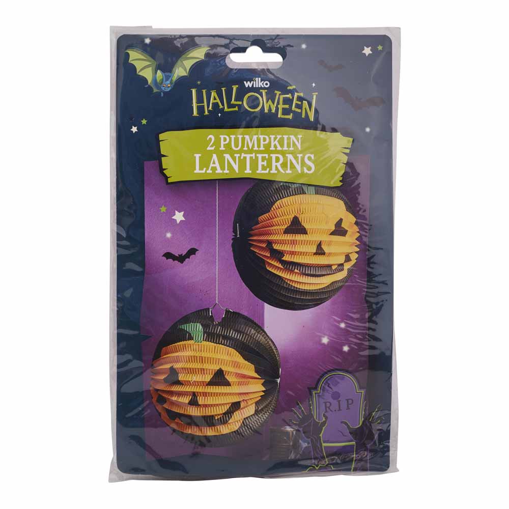 Wilko Halloween Pumpkin Lanterns 2 pack Image 1