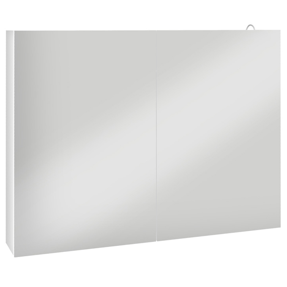 Portland 2 Door White Mirrored Bathroom Wall Cabinet with LED Image 2