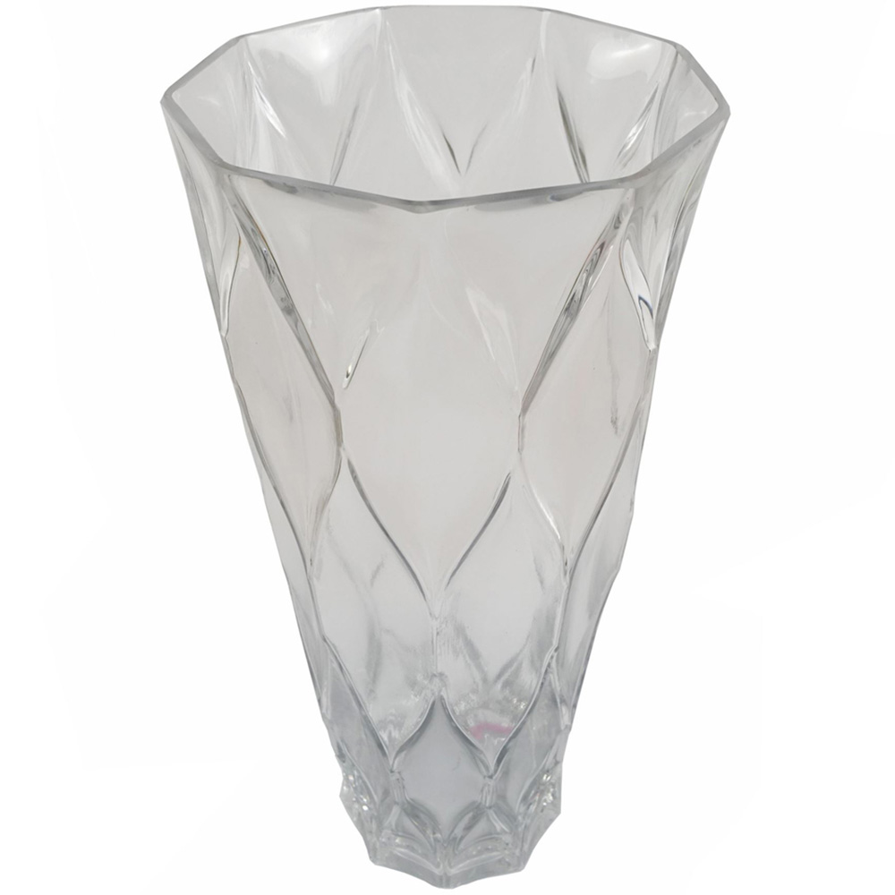 Leaf Clear Chunky Ridged Glass Vase 35cm Image 2