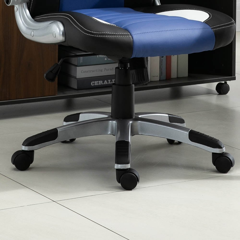 Portland Blue PU Leather Racing Gaming Chair Image 4