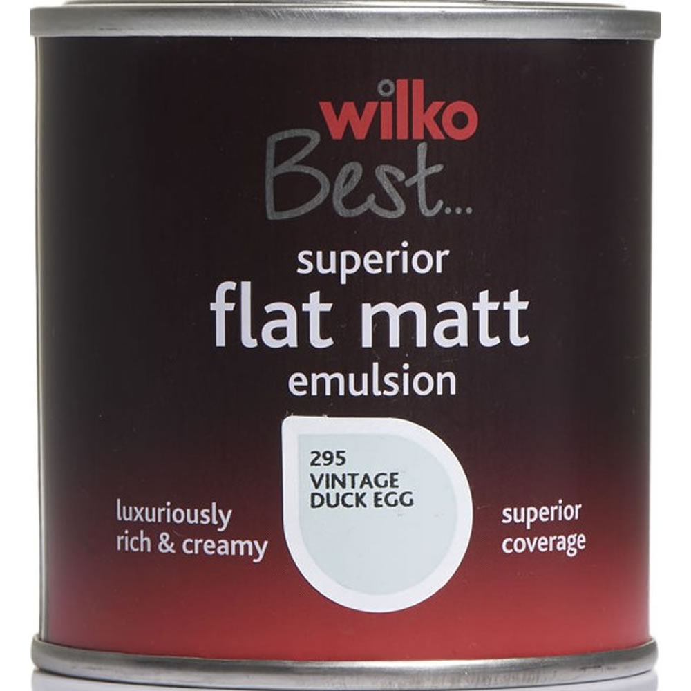 Wilko Best Vintage Duck Egg Flat Matt Emulsion Paint Tester Pot 125ml