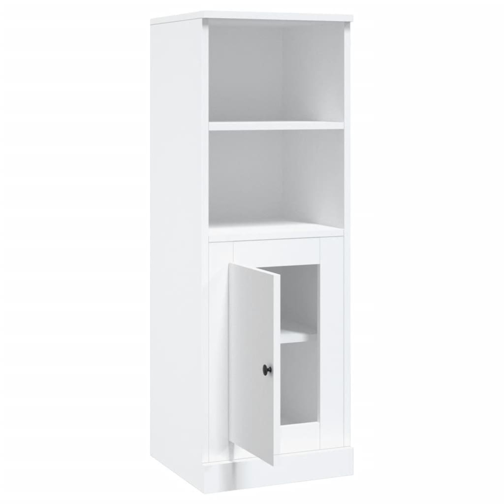 vidaXL Single Door 2 Shelf White Highboard Image 3