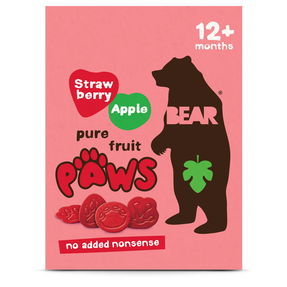 BEAR Paws Pure Fruit Shapes 5 x 20g Strawberry and Apple Image