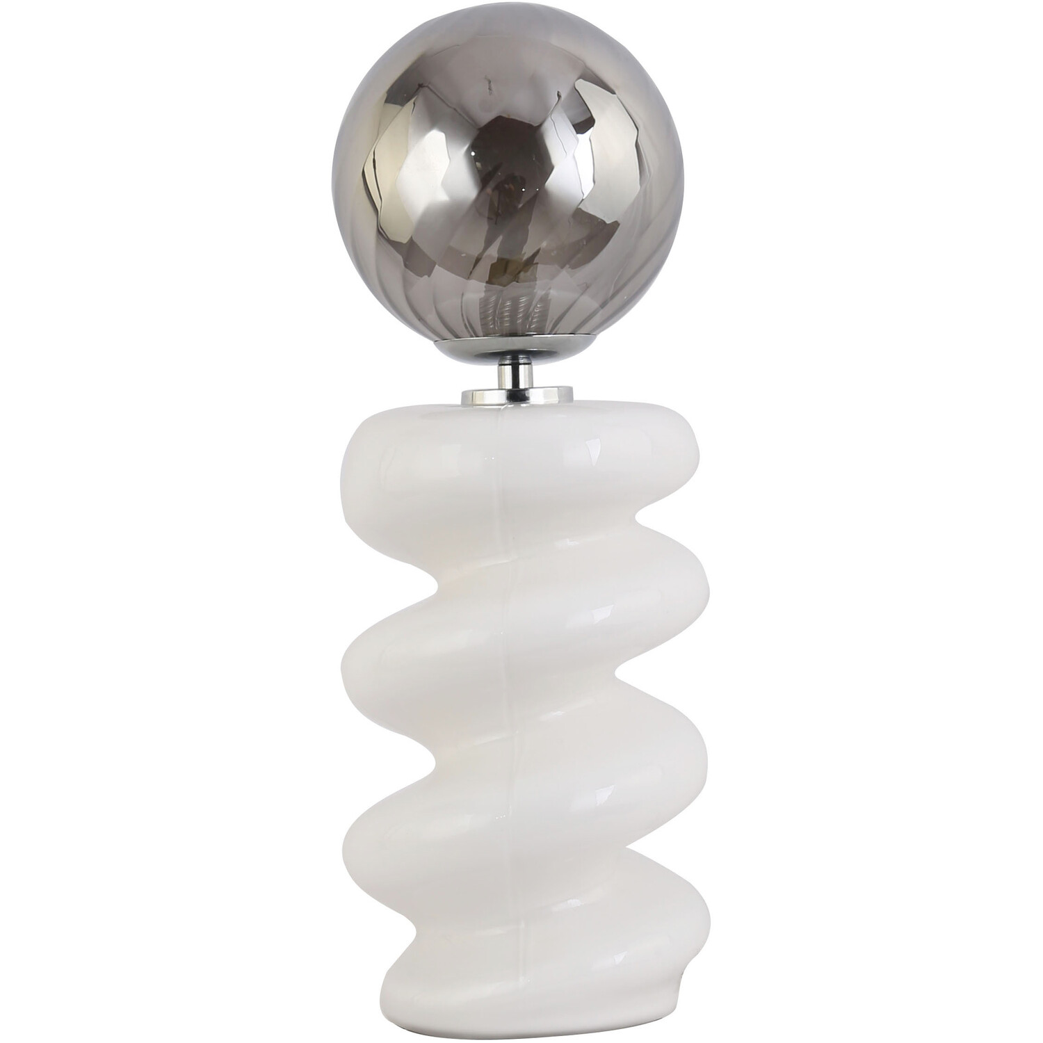 Penny Table Lamp White and Smoke Image 1