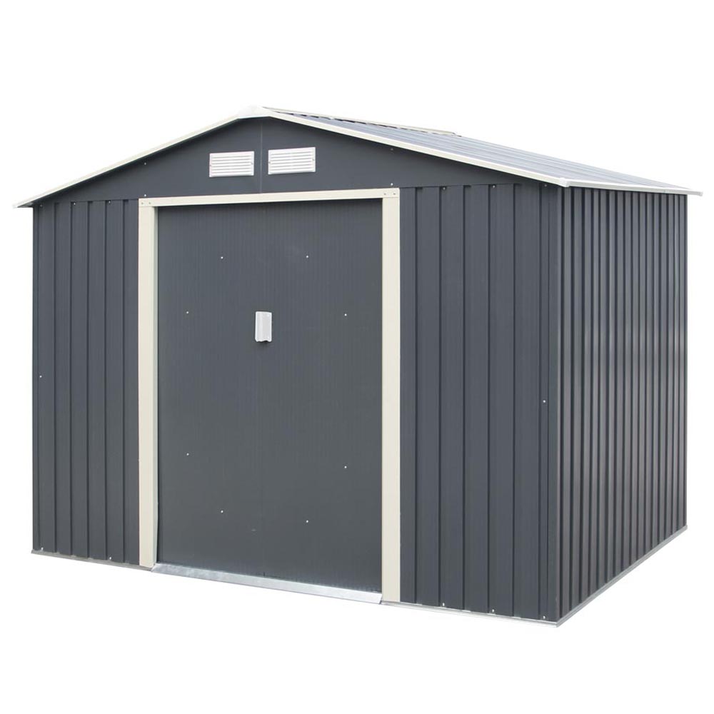 Rowlinson 8 x 6ft Dark Grey Trentvale Apex Metal Garden Shed Image 6