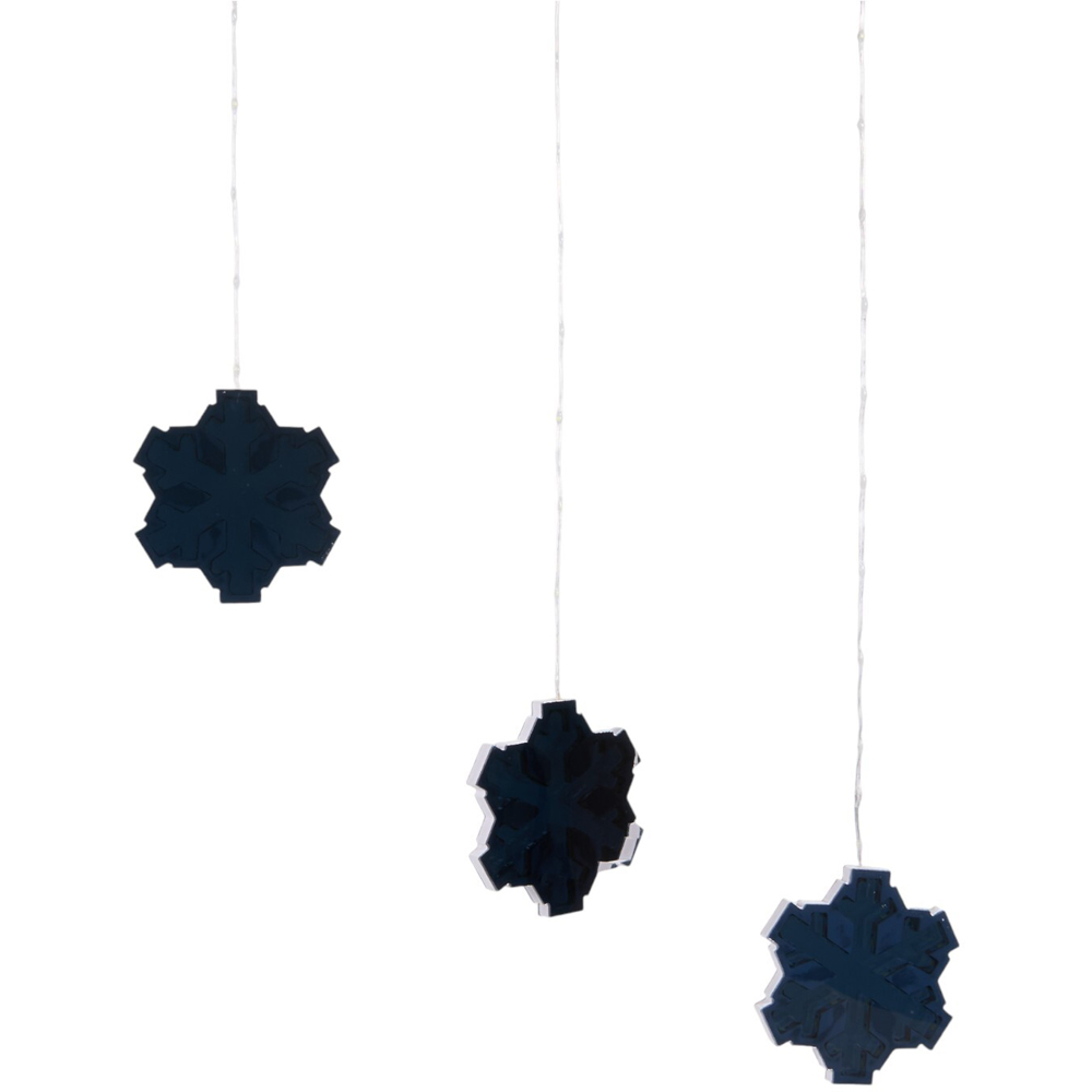9 Piece Snowflake Infinity Curtain LightsBlue Image 5