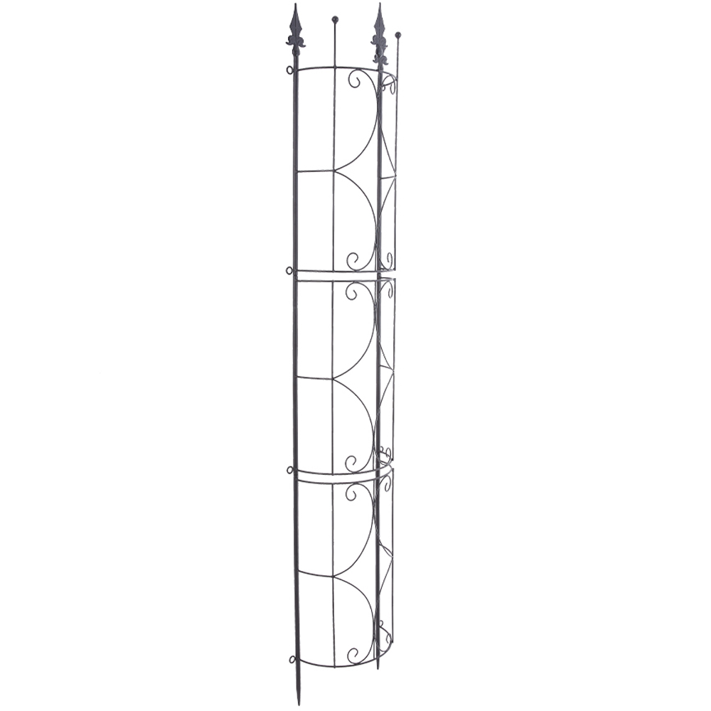 Living and Home 6.1 x 1ft 2 Pack Black Vintage Pointed Top Metal Trellis Image 4