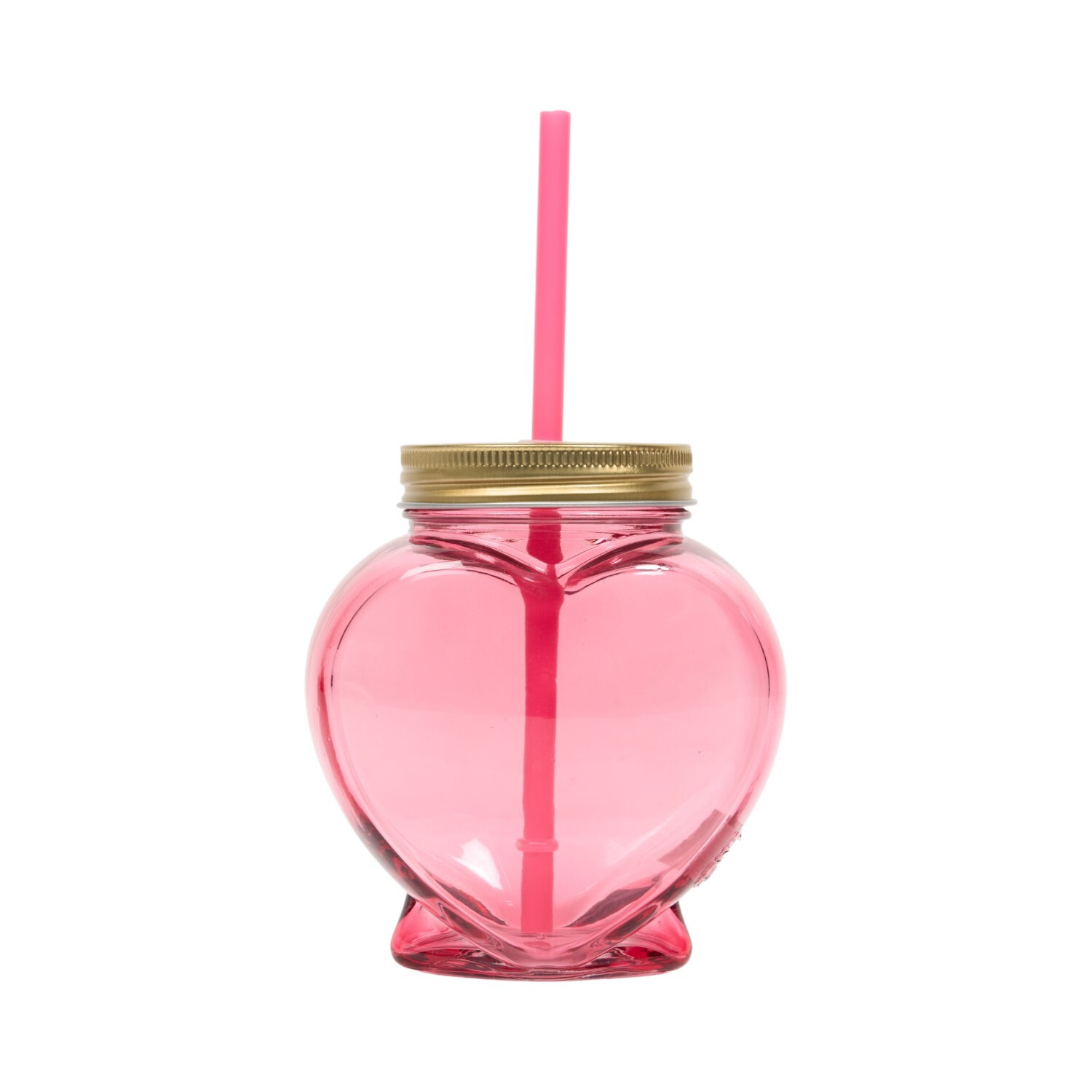 Heart Glass Drinking Jar Image 3