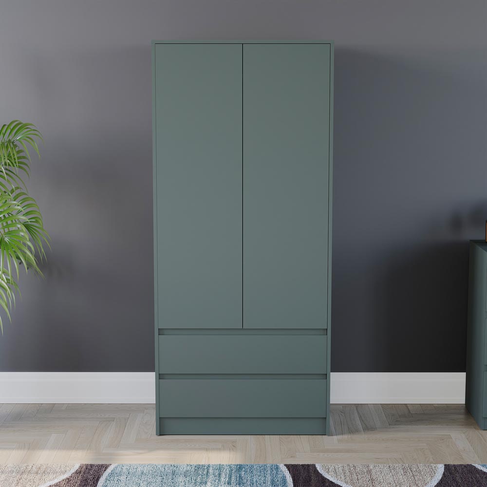 Vida Designs Denver Jasper Green 2 Door 2 Drawer Wardrobe Image 3