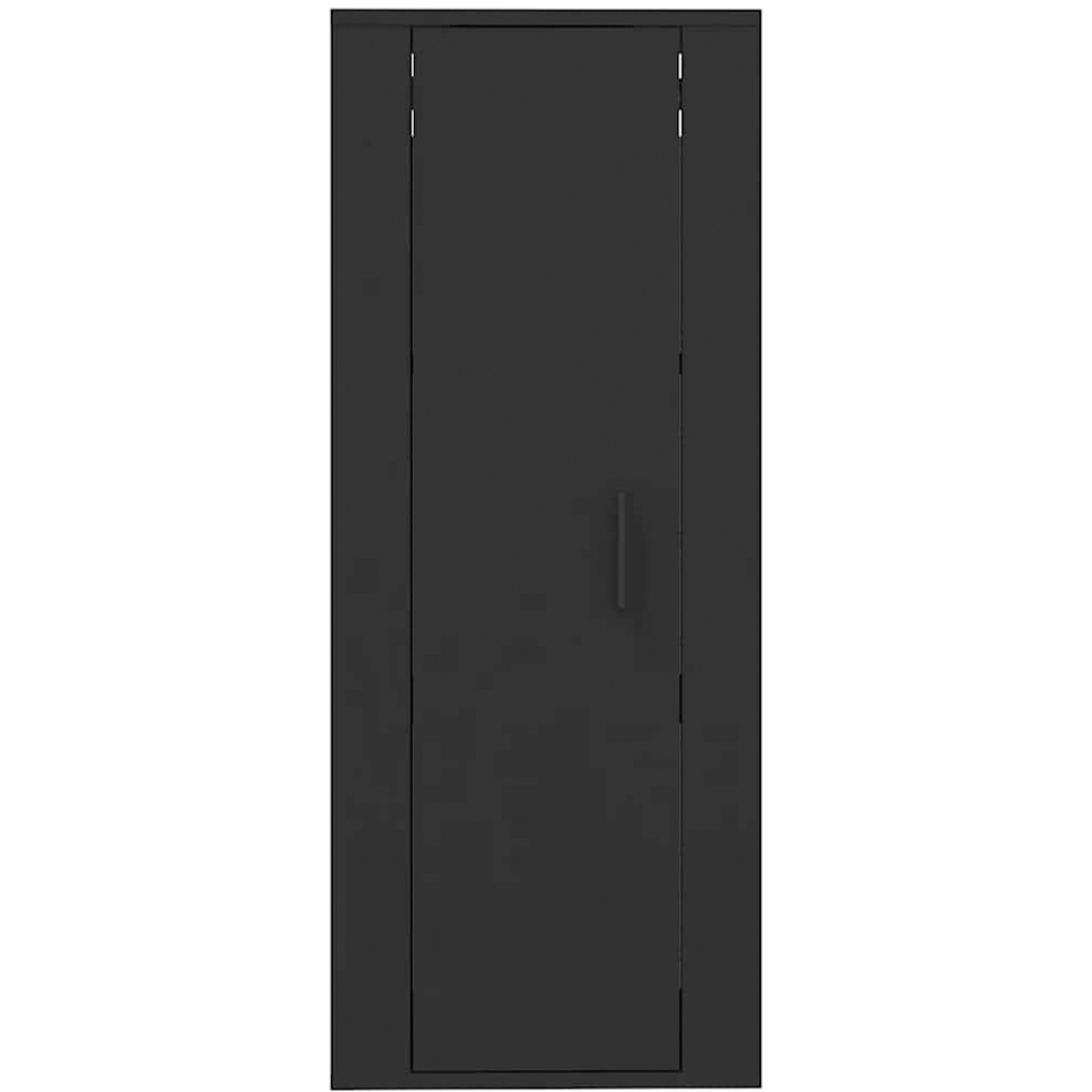 vidaXL Single Door Black Wall Mounted Slim TV Cabinet Image 5