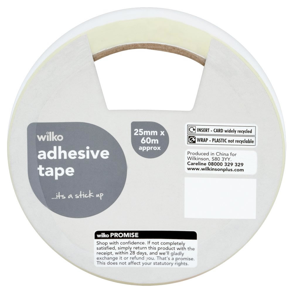 Wilko Clear Adhesive Tape 25mm x 60m Image