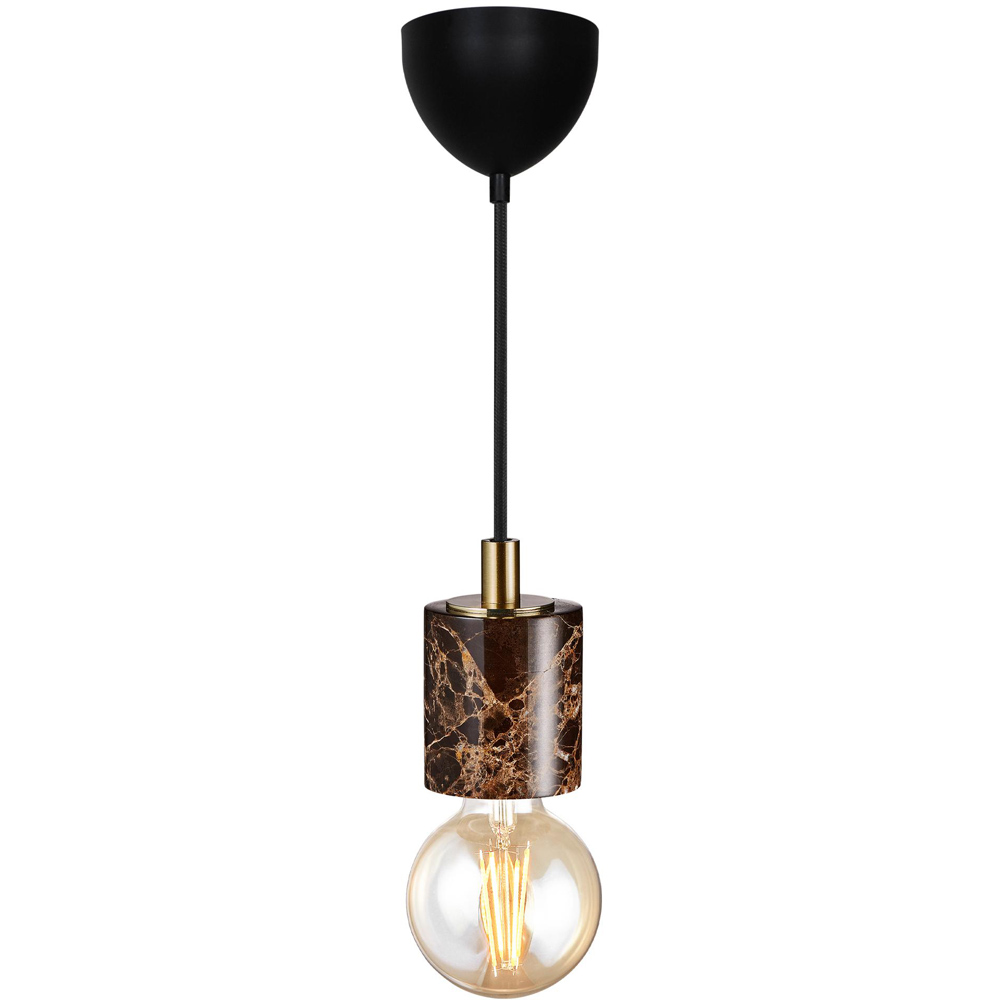 Nordlux Siv E27 Brown Marble Pendant Kit Image 3