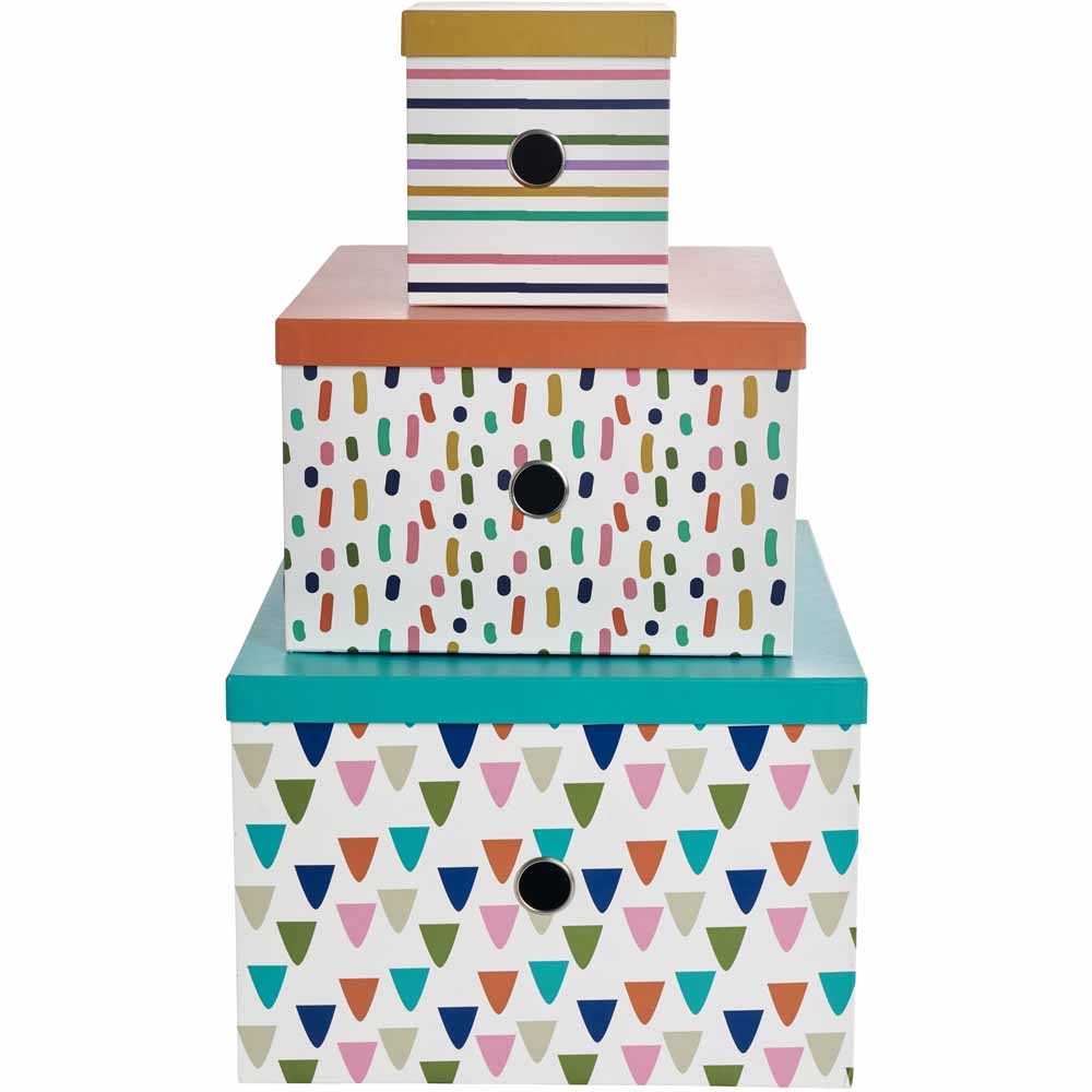 Wilko Woodland Storage Boxes 3pk Wilko