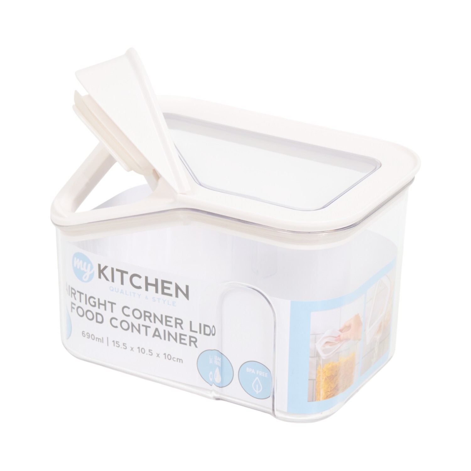 Airtight Corner Lid Food Container Clear 690 ml Image 5