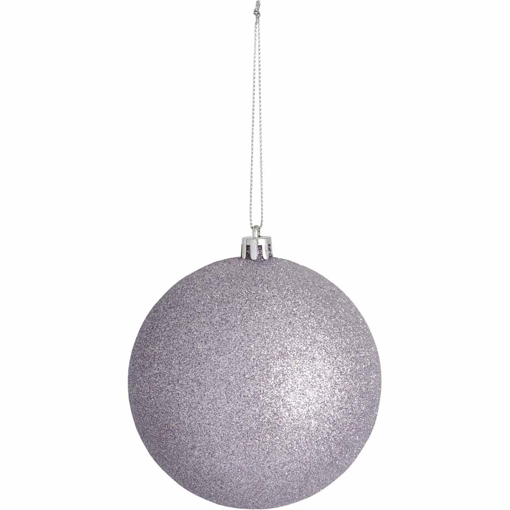 Wilko Glitters Pink Christmas Baubles 7 Pack Image 3