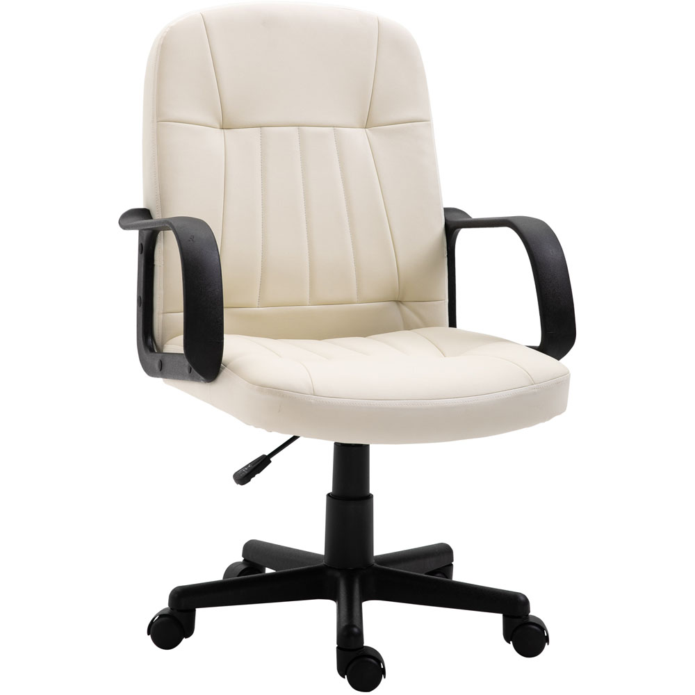 Portland Cream PU Leather Swivel Desk Office Chair Image 2