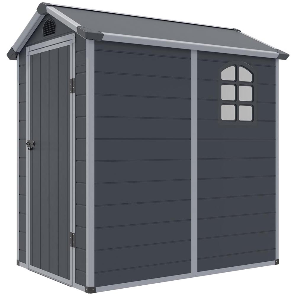 Rowlinson 4 x 6ft Dark Grey Airevale Plastic Garden Shed Image 7