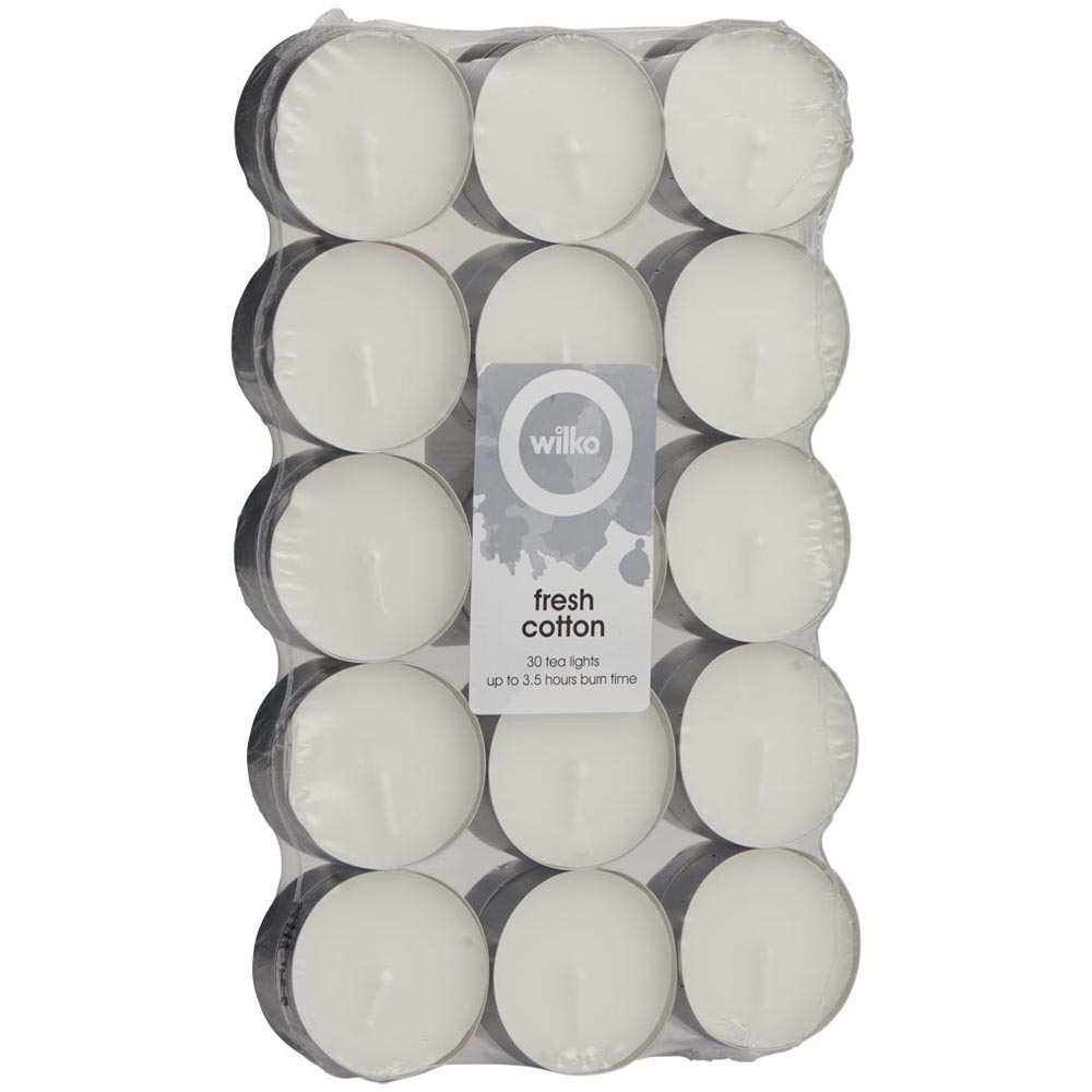 Wilko Fresh Cotton and Lily Scented Tealights 30 pack Image 2