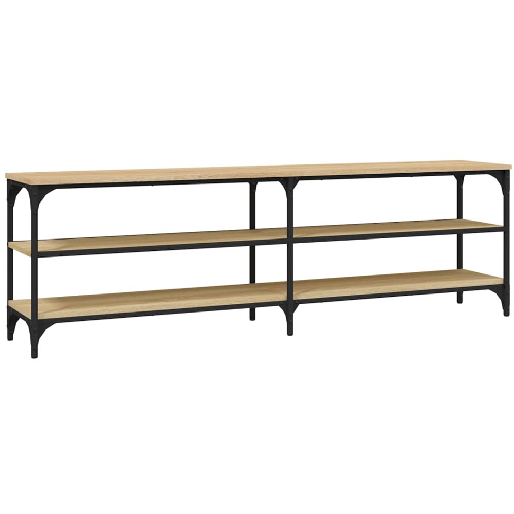 vidaXL 2 Open Shelf Sonoma Oak TV Cabinet with Metal Legs Image 2