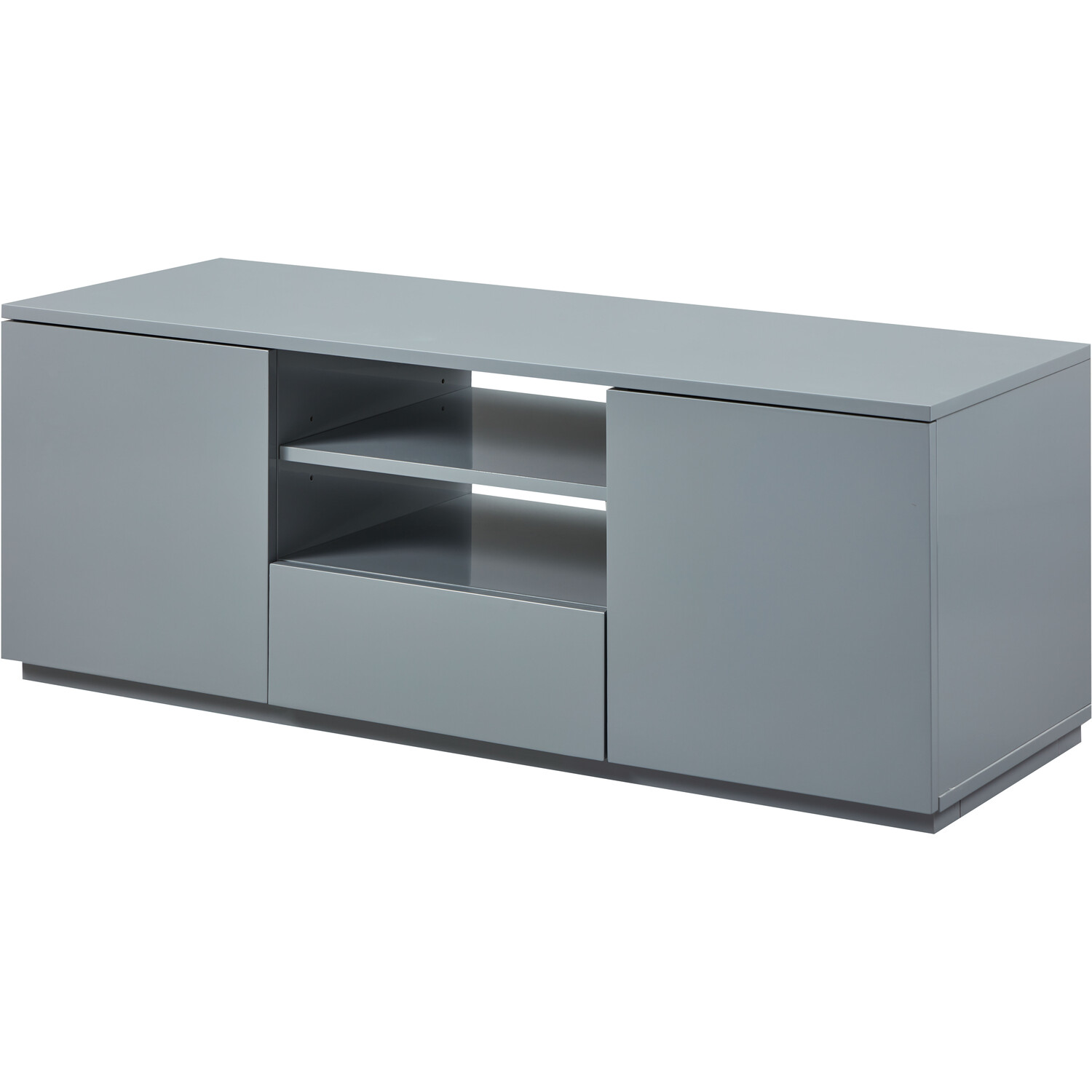 Valencia 2 Door Single Drawer Grey TV Unit Image 3