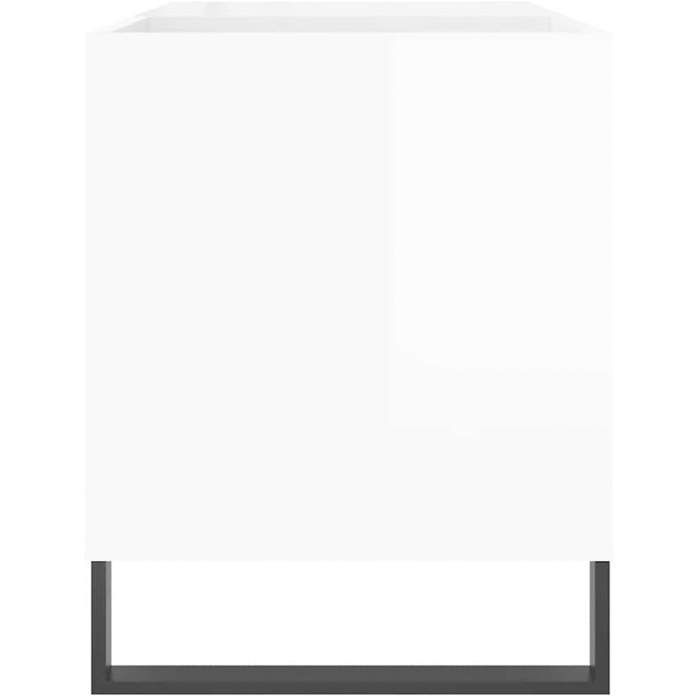 vidaXL 2 Shelf High Gloss White Record Cabinet Image 5
