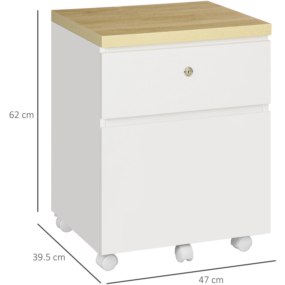 Vinsetto White 2 Drawer File Cabinet Image 8