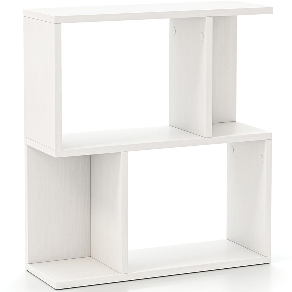 Costway 4 Shelf White Freestanding Bookshelf Image 2