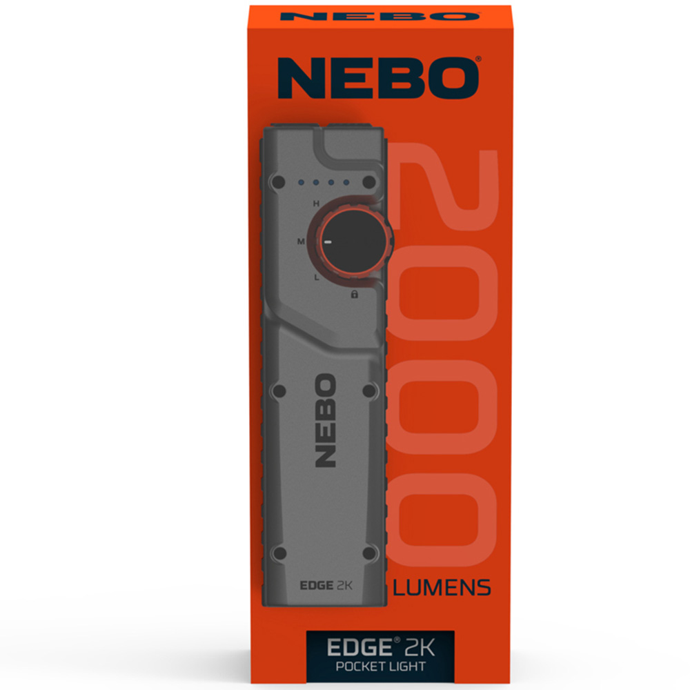 Nebo Edge 2K 2000 Lumens Dynamic Dial Rechargeable Tactical EDC Pocket Flashlight Image 2
