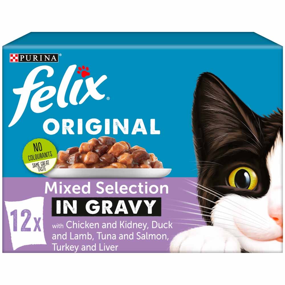 Felix Original Mixed Selection in Gravy Cat Food 100g Case of 4 x 12 Pack Image 2