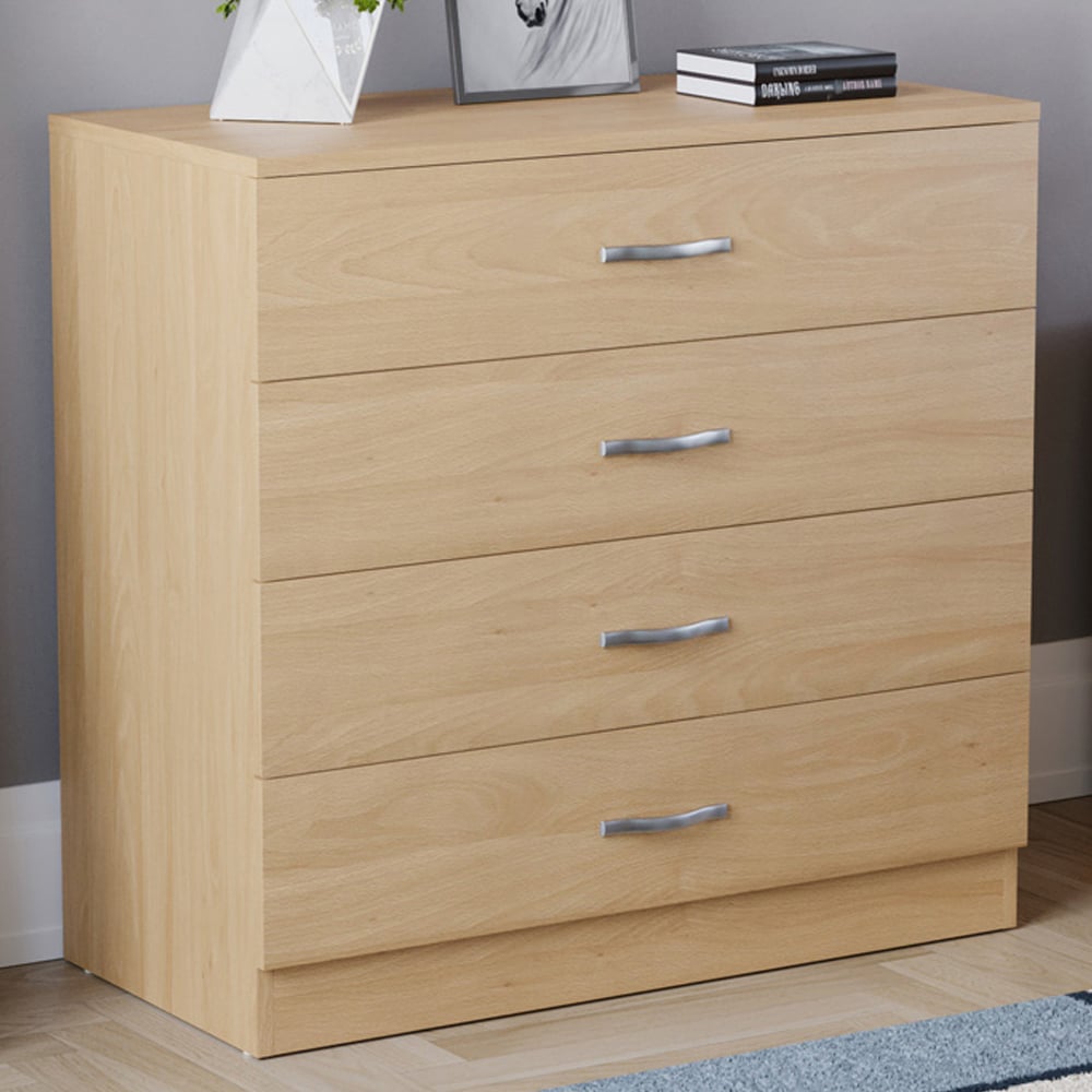 VIDA DESIGNS Riano 4 Drawer Pine Chest of Drawers Image 1