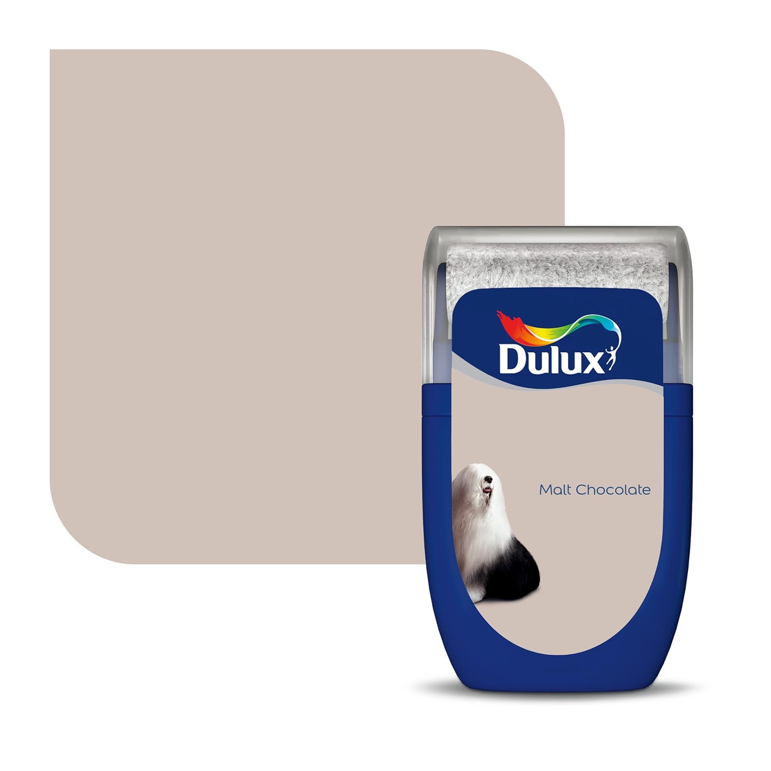 Dulux Walls & Ceilings Malt Chocolate Matt Emulsion Tester Paint 30ml Image 2