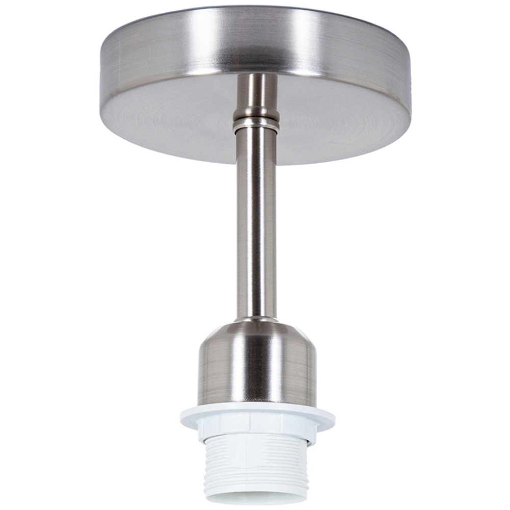 Happy Homewares Brushed Satin Nickel Semi Flush Ceiling Light Fitting Image 1