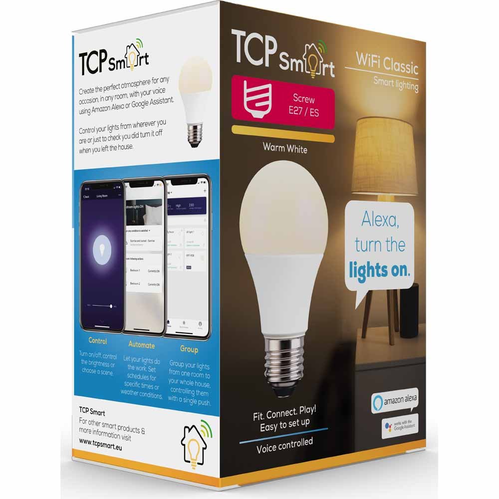 TCP 1 Pack Screw E27/ES LED 806 Lumens Classic Smart WiFi Bulb Image 1