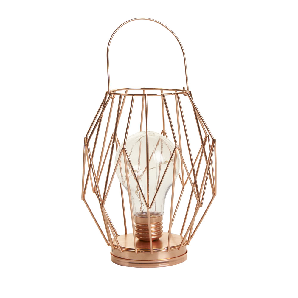 Wilko Country Christmas Copper Wire Lantern Image
