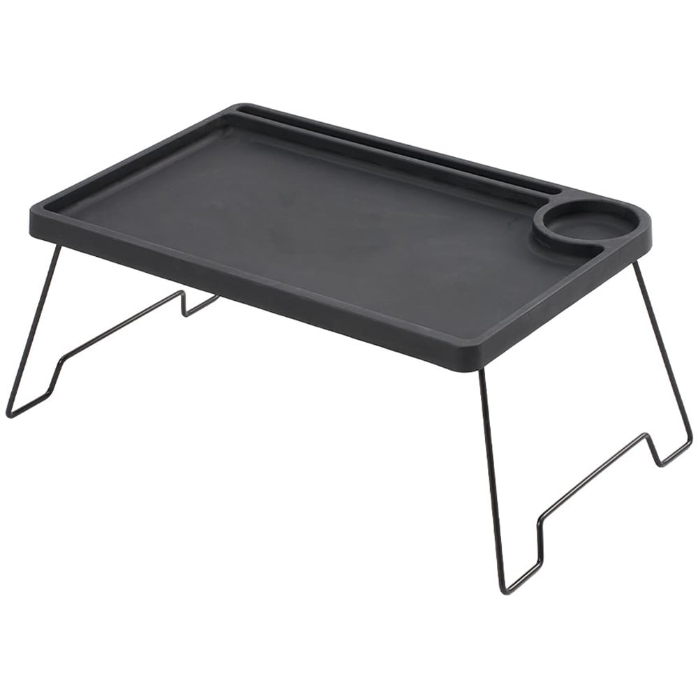 Living and Home Black Foldable Bed Table with Cup Holder Image 2