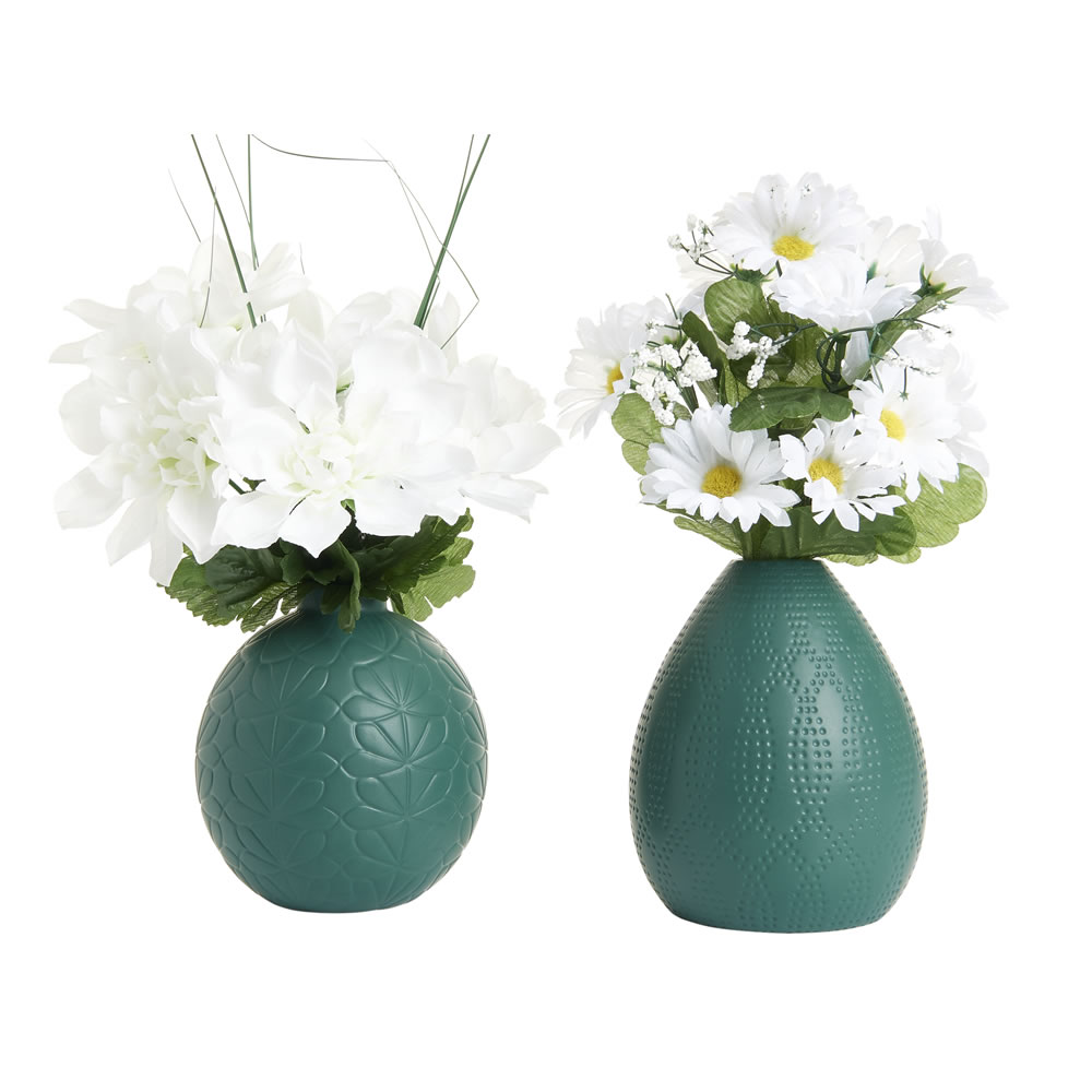 Wilko Debossed Vase 2 pack Wilko