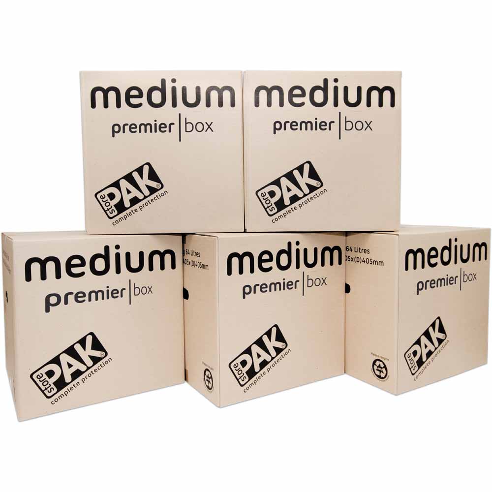 StorePAK Heavy Duty Medium Box 5 Pack Card  - wilko