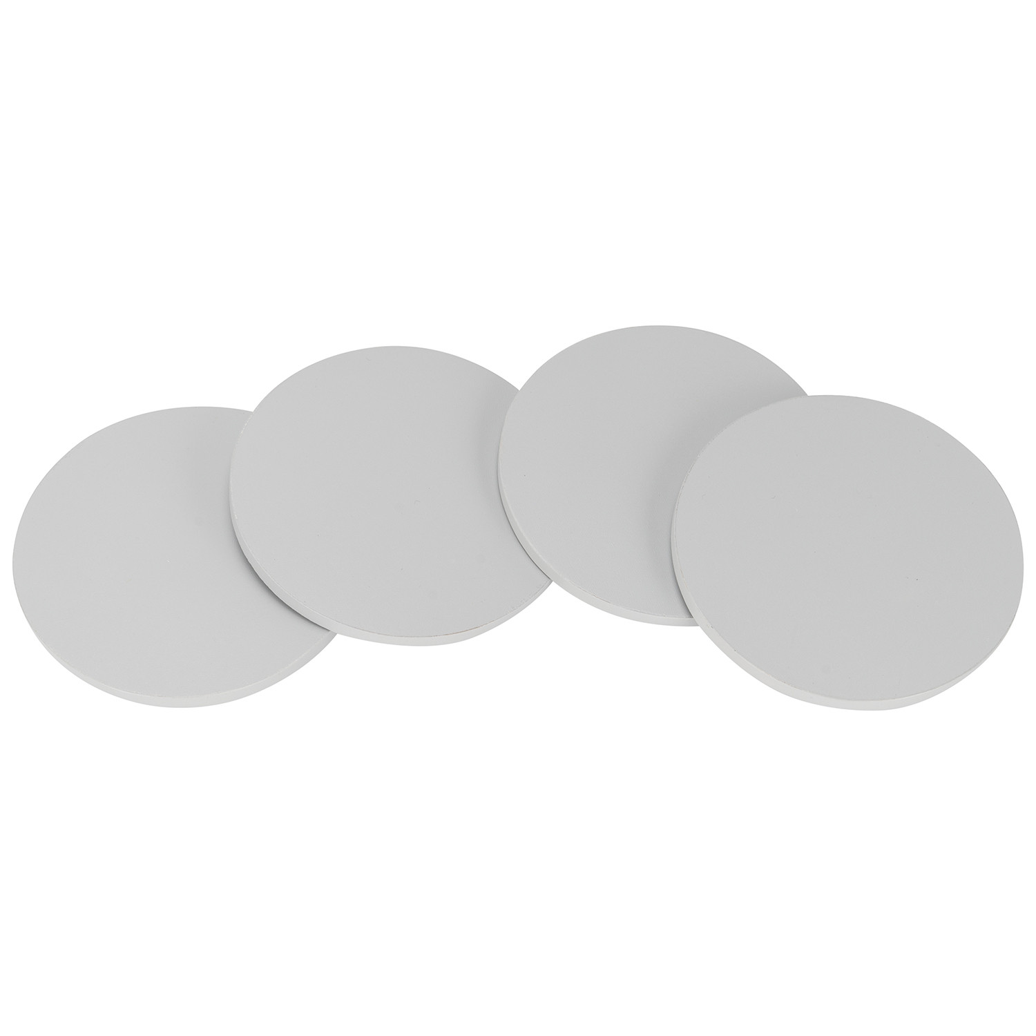 Set of Four Round Wooden Coasters Pastel - Grey Image 1