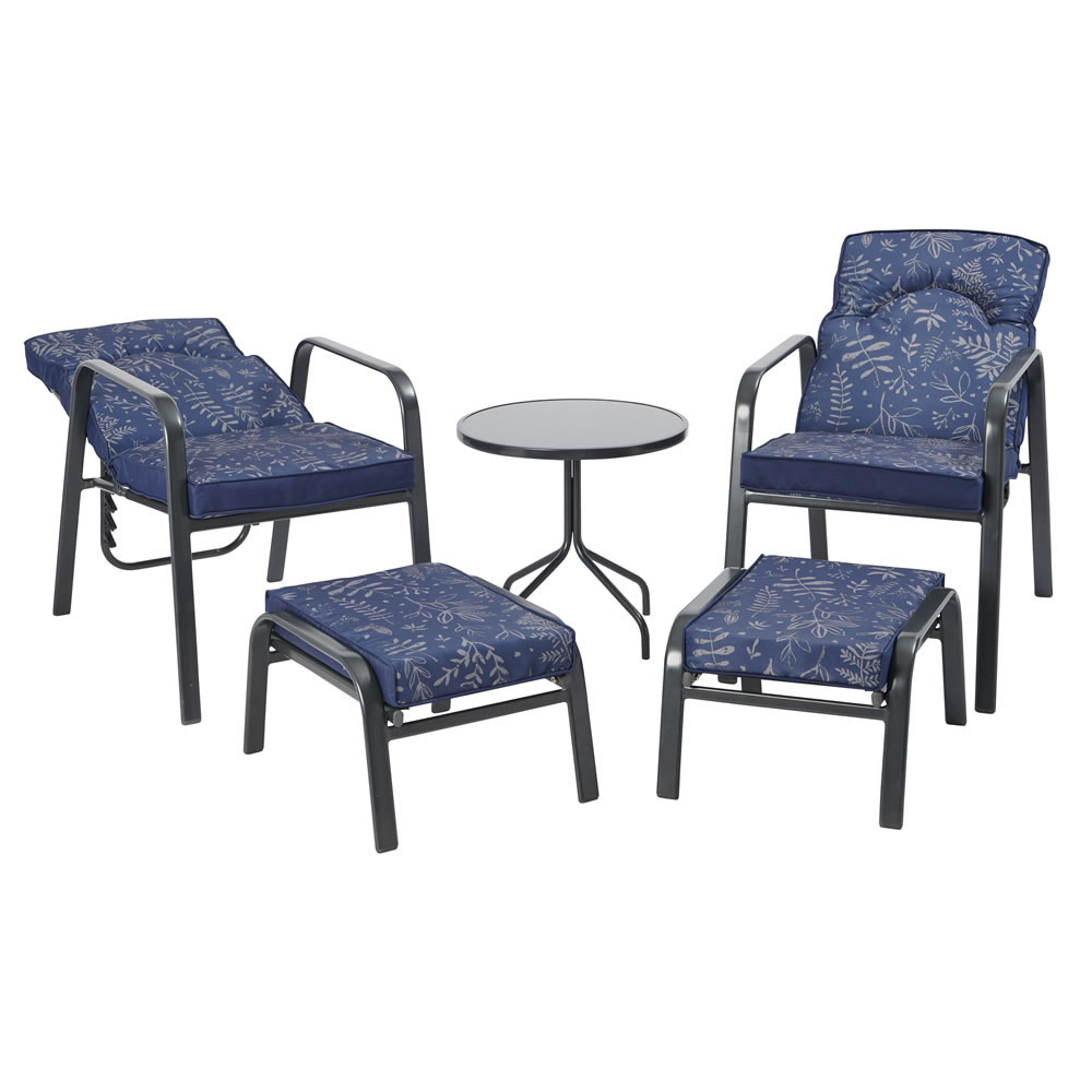 Wilko Venice Padded Two Seat Garden Set With Footstools Image 3