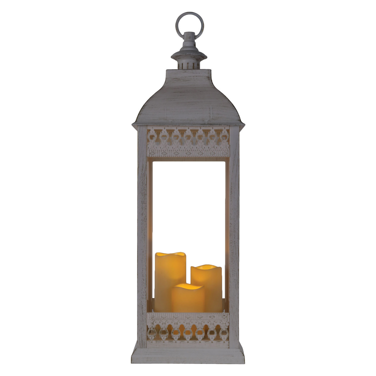 White Gold Brushed LED Lantern Image 2