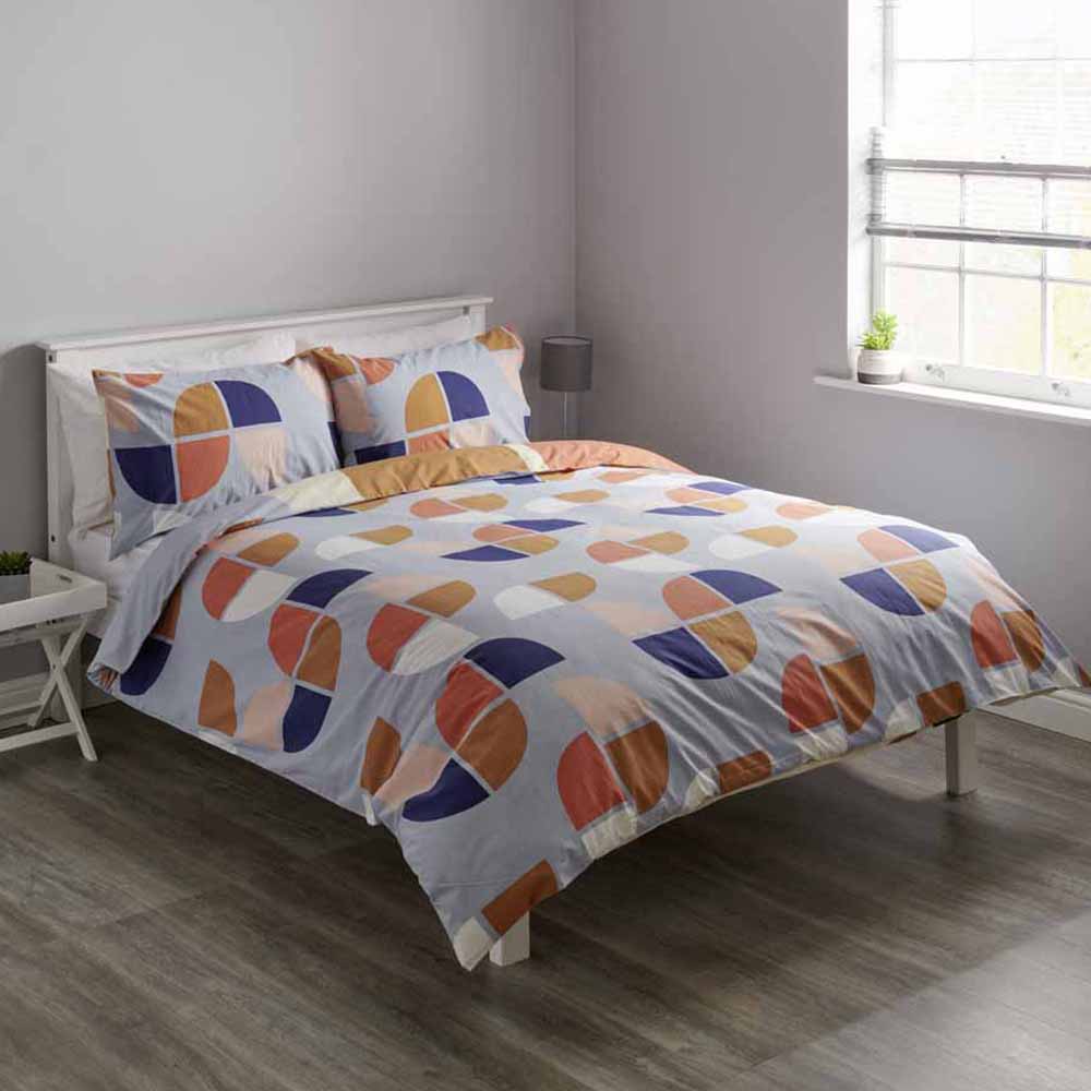 Wilko Double Retro Quarters Reversible Duvet Set Wilko