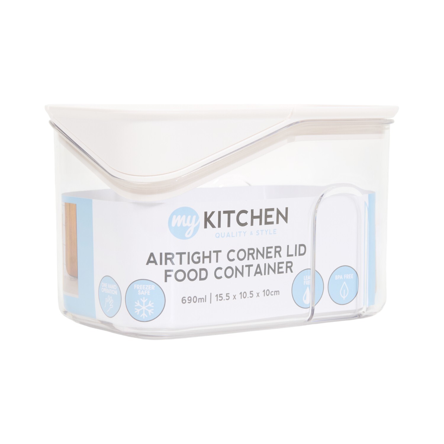 Airtight Corner Lid Food Container Clear 690 ml Image 4